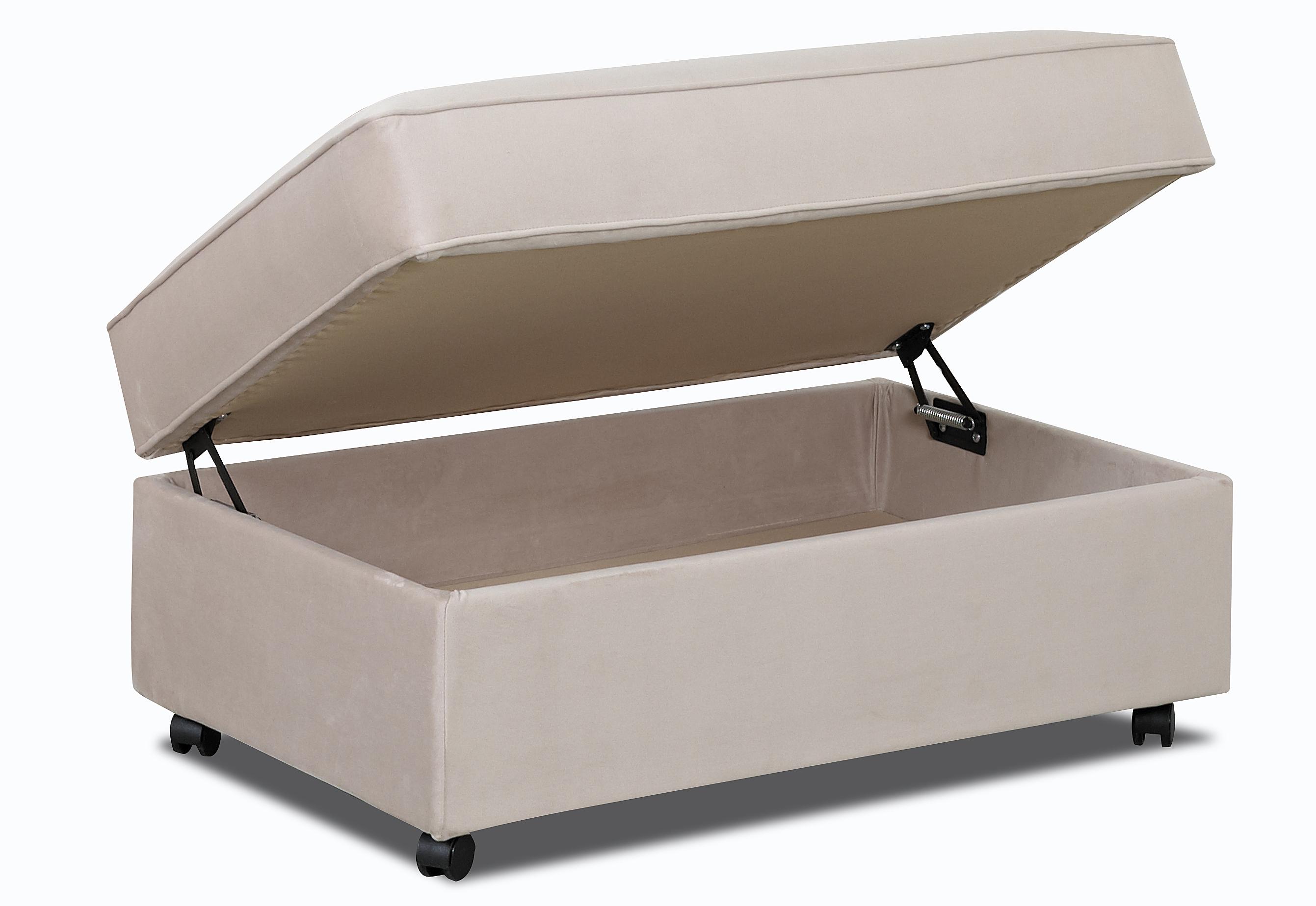 Storage Ottoman with Lift Top and Casters by Klaussner Wolf and
